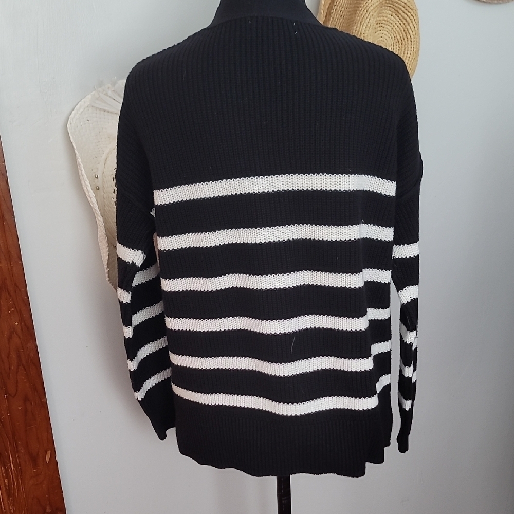 Rachel Zoe  Black and White Striped  Sweater - Picture 5 of 9